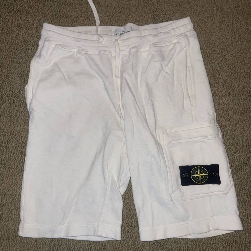 Stone Island Size Medium White Shorts